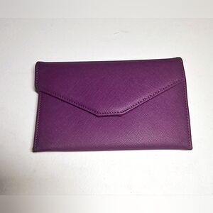 Womens Medium Size Travel Wallet Color Purple Coated Canvas Multiple Compartment